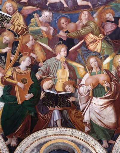 Het concert van engelen (detail) door Gaudenzio Ferrari